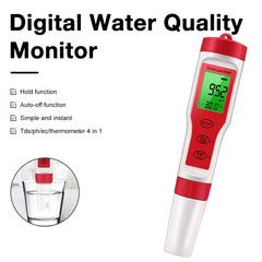 4 in 1 Digital PH EC Meter LCD Tester Pocket Hydroponics Aquarium Water Test Pen
