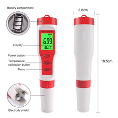 4 in 1 Digital PH EC Meter LCD Tester Pocket Hydroponics Aquarium Water Test Pen